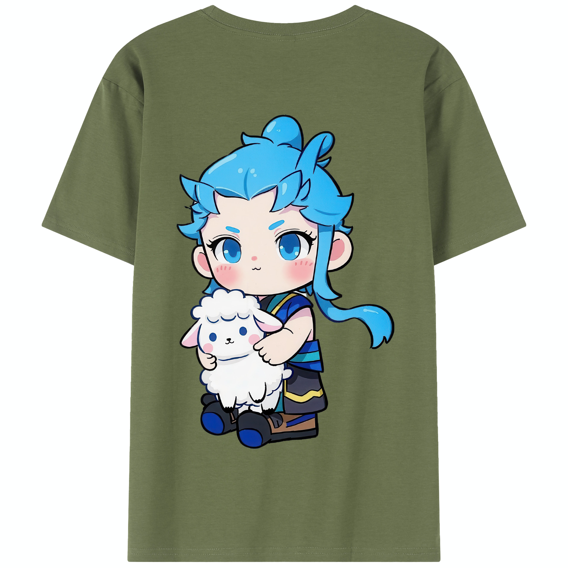 （画像用） Ne Zha 2 ナタ 魔童の大暴れ 綿100％半袖Tシャツ（背面プリント）